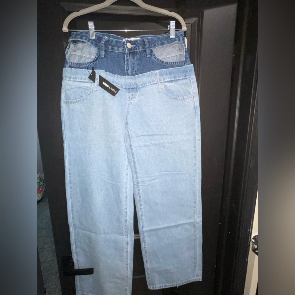 Fashion Nova two layer denim jeans BRAND NEW Size 7